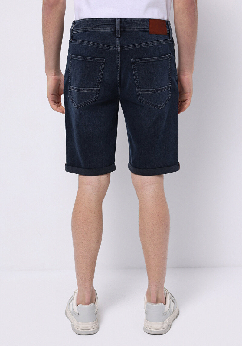 Afișați detalii pentru Pantaloni Scurți Din Jean Din Denim Pentru Bărbați Cu Talie Joasă