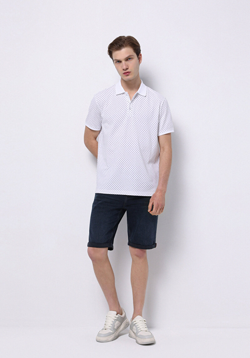 Imagine a Pantaloni Scurți Din Jean Din Denim Pentru Bărbați Cu Talie Joasă