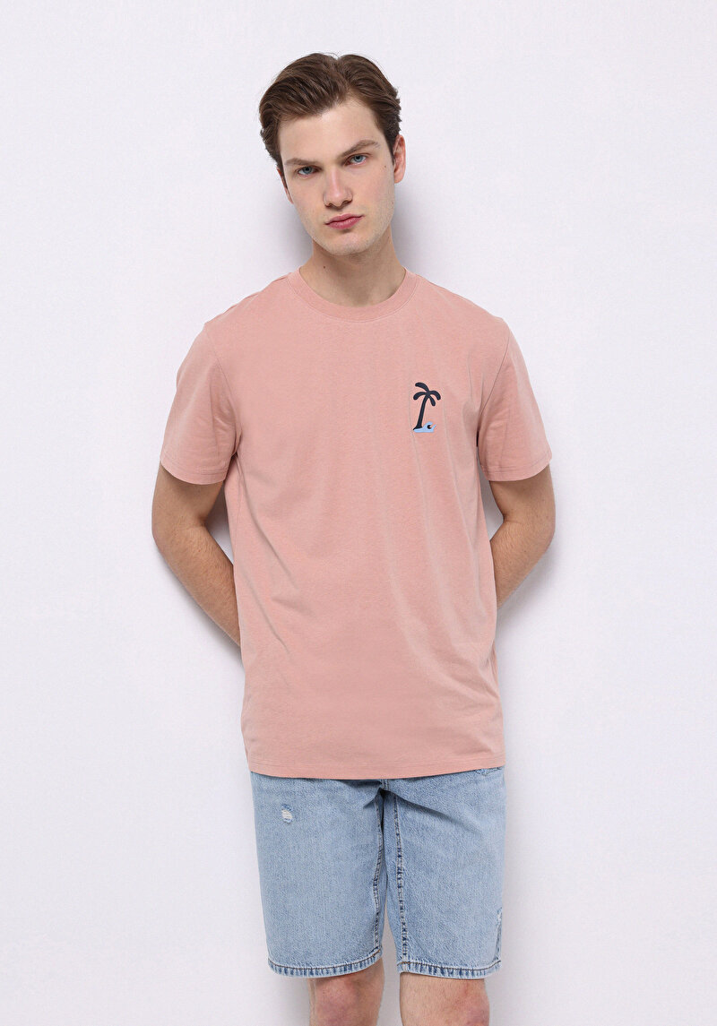 Imagine a Tricou Cu Maneca Scurta De Barbati Somon Regular Fit  Cl1074701