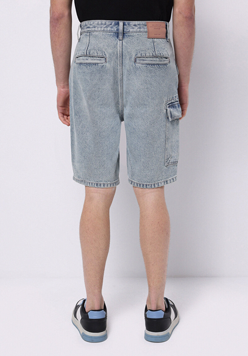 Imagine a Short / Pantaloni Scurti De Barbati Albastru Cargo Fit  Cl1074776