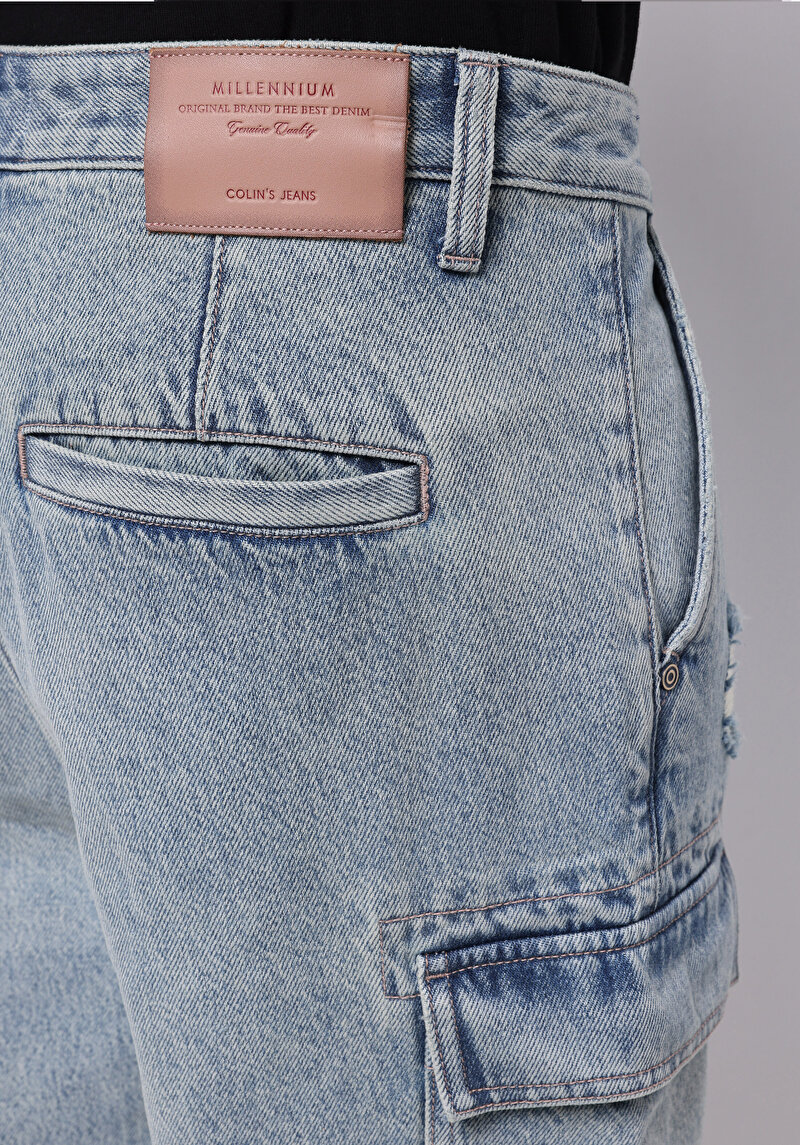 Imagine a Short / Pantaloni Scurti De Barbati Albastru Cargo Fit  Cl1074776