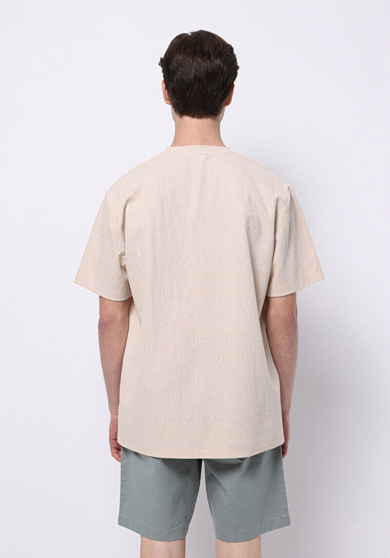 Imagine a Tricou Cu Maneca Scurta De Barbati Bej Comfort Fit Cl1074855