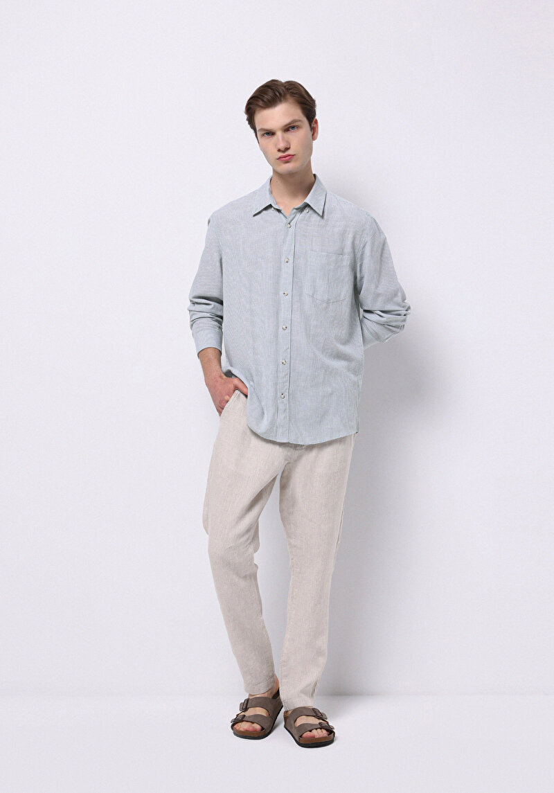 Imagine a Camasa Cu Maneca Lunga De Barbati Verde Regular Fit Cl1075181