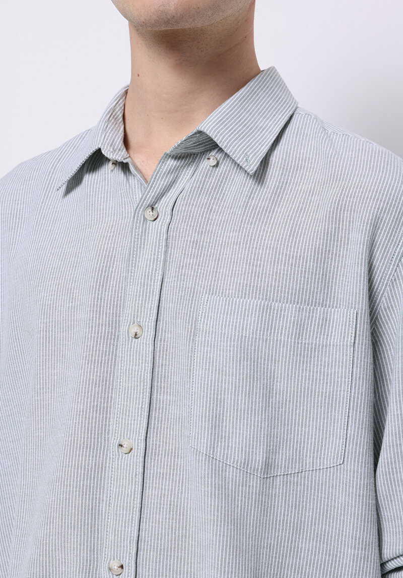 Afișați detalii pentru Camasa Cu Maneca Lunga De Barbati Verde Regular Fit  Cl1075181