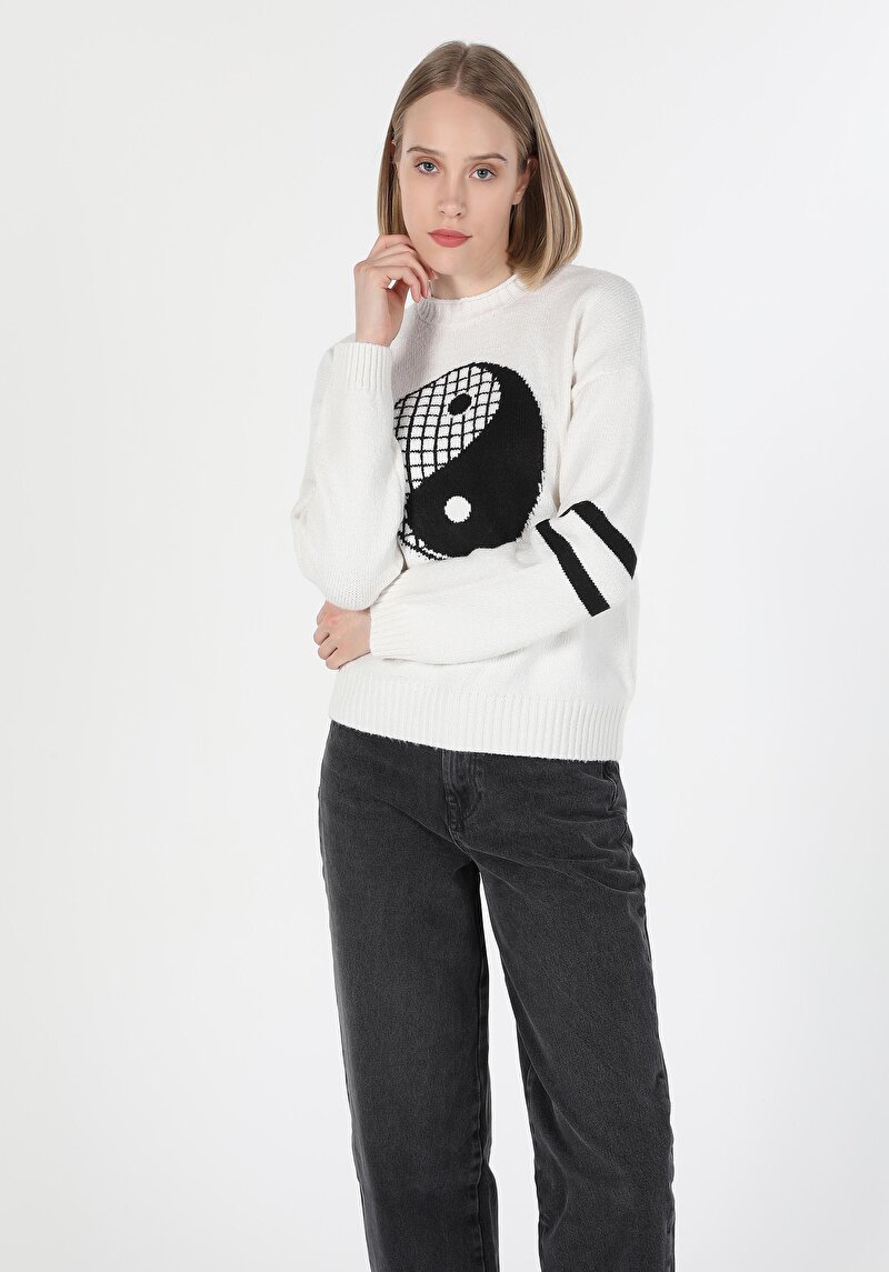 Imagine a Pulover De Dama Alb Cl1059728