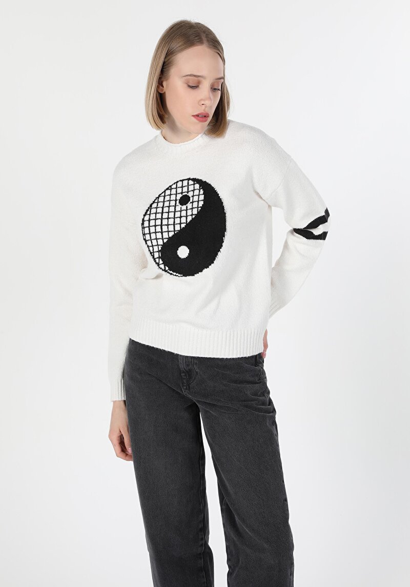 Imagine a Pulover De Dama Alb Cl1059728