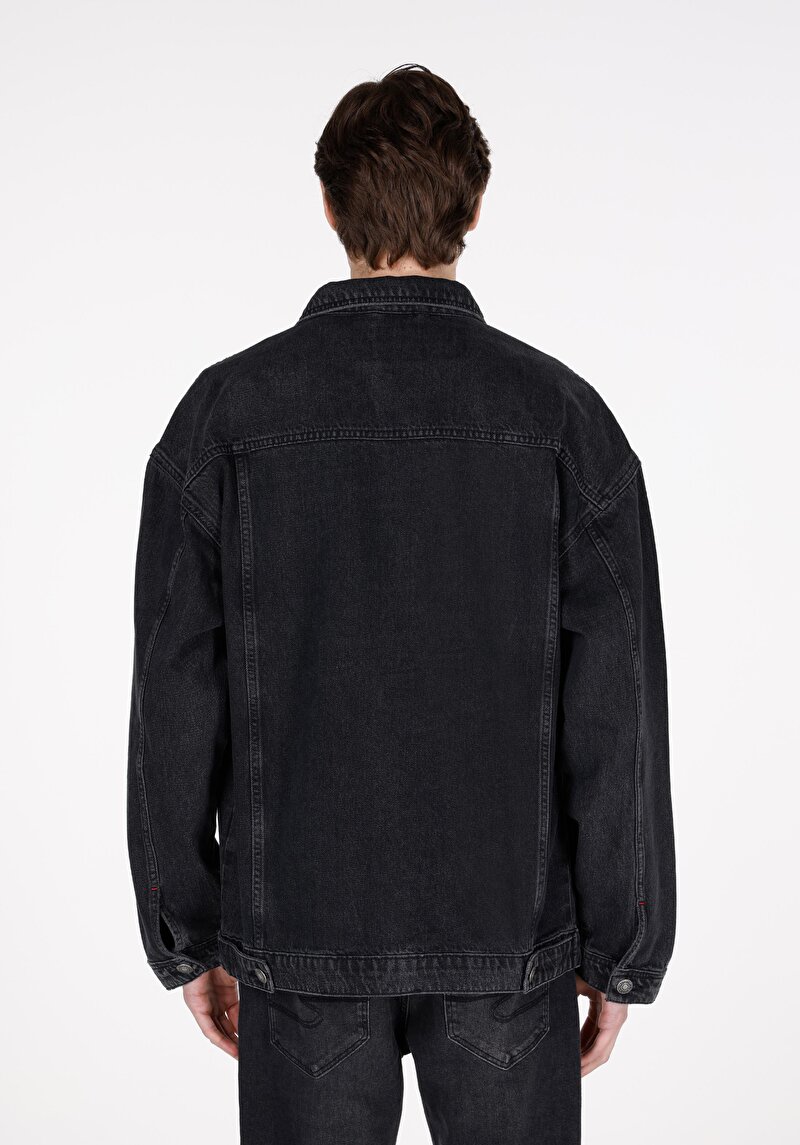 Imagine a Jacheta De Barbati Negru Oversize Fit Cl1072342