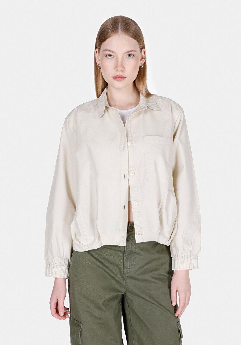 Imagine a Camasa Cu Maneca Lunga De Dama Bej Regular Fit Cl1073119