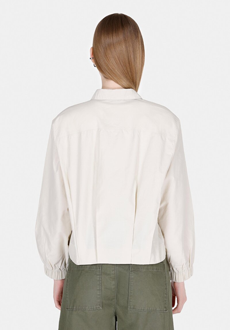 Imagine a Camasa Cu Maneca Lunga De Dama Bej Regular Fit Cl1073119