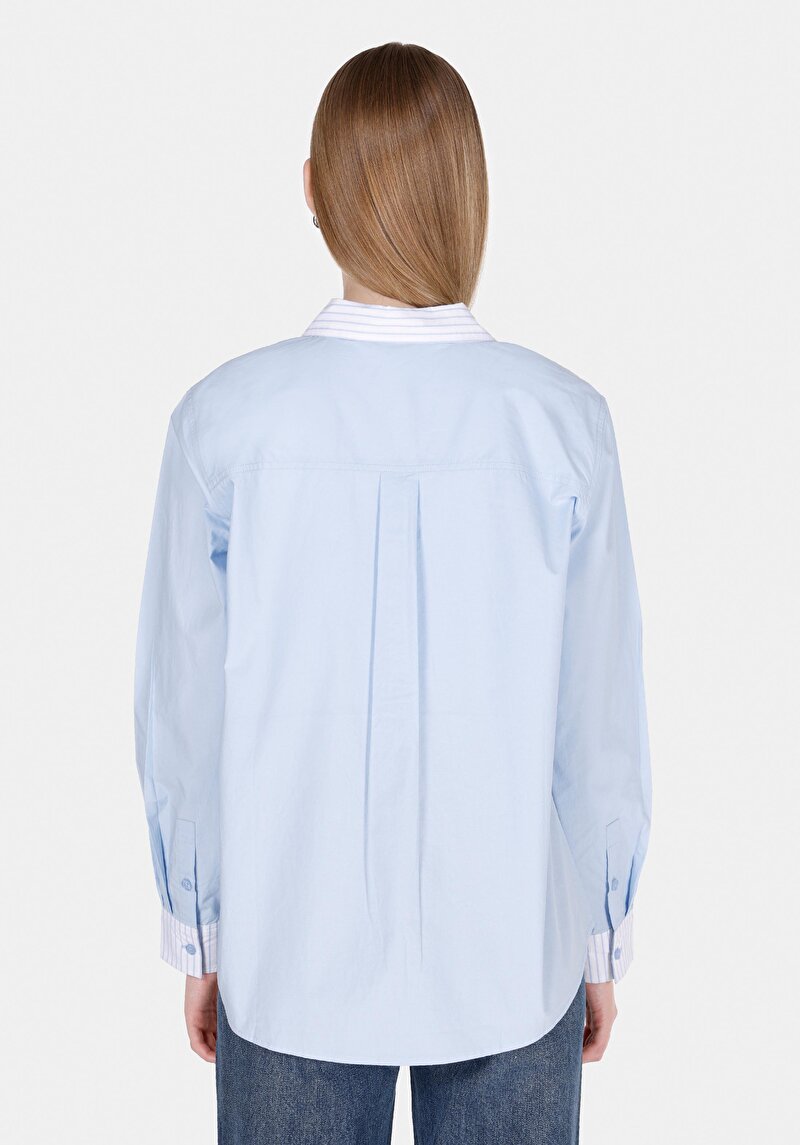 Imagine a Camasa Cu Maneca Lunga De Dama Albastru Regular Fit Cl1073300