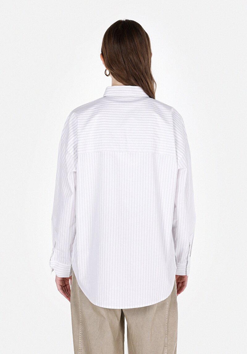 Imagine a Camasa Cu Maneca Lunga De Dama Alb Regular Fit Cl1073325