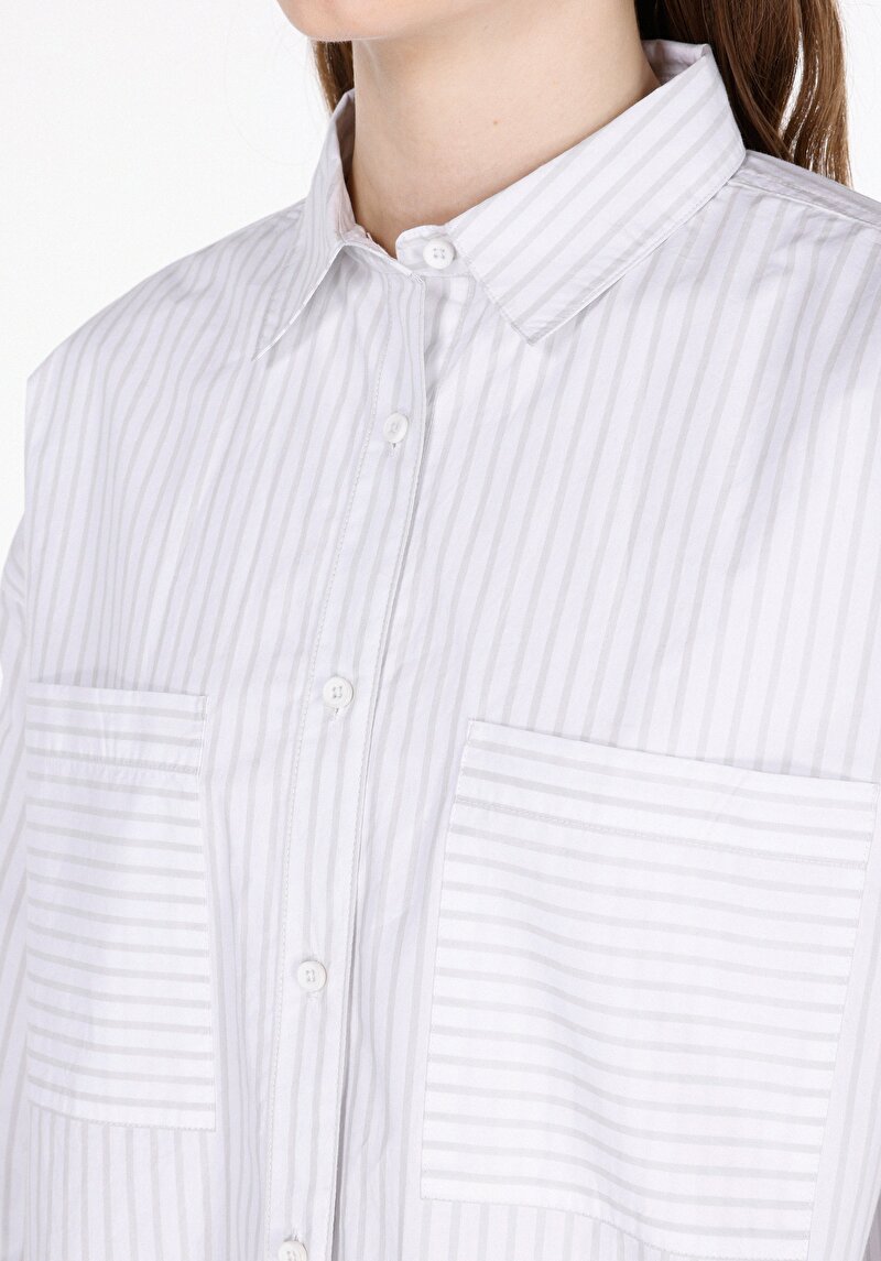 Imagine a Camasa Cu Maneca Lunga De Dama Alb Regular Fit Cl1073325