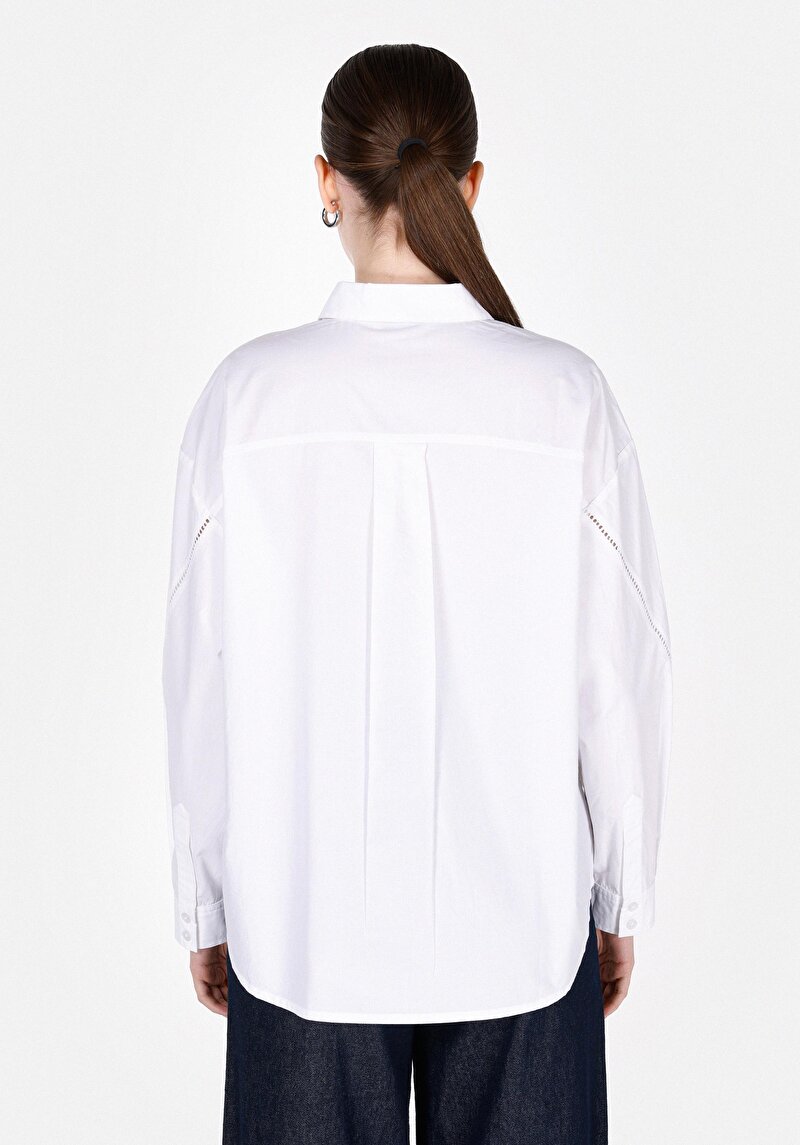 Imagine a Camasa Cu Maneca Lunga De Dama Alb Regular Fit Cl1073690