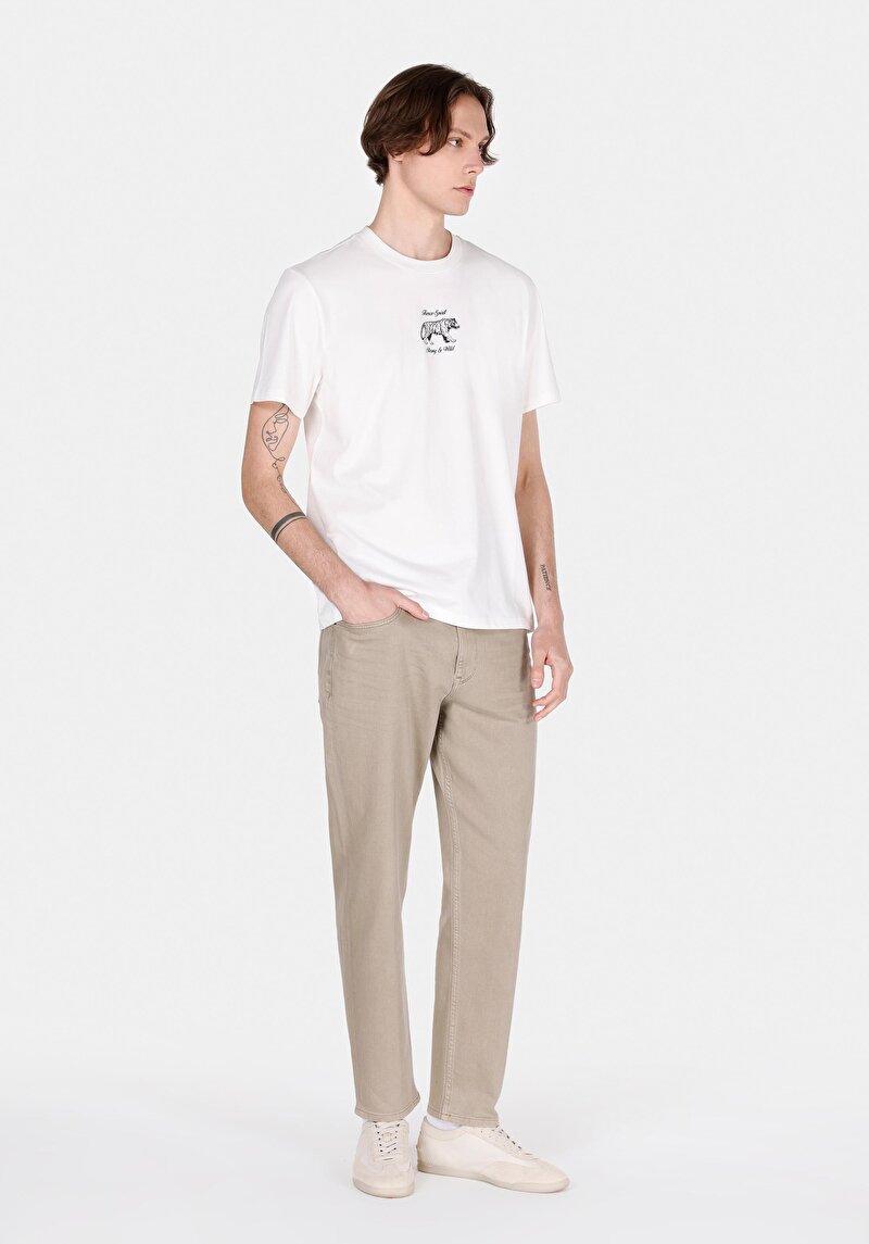 Afișați detalii pentru Tricou Cu Maneca Scurta De Barbati Alb Comfort Fit  Cl1074048