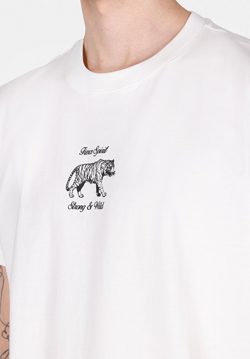 Afișați detalii pentru Tricou Cu Maneca Scurta De Barbati Alb Comfort Fit  Cl1074048