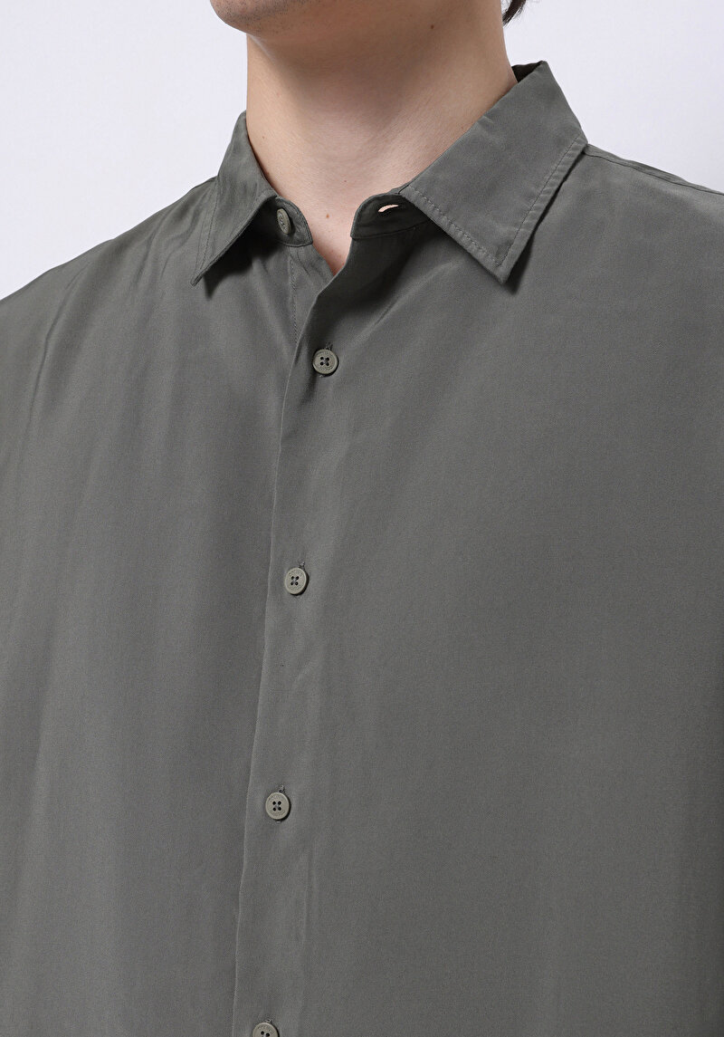 Imagine a Camasa Cu Maneca Lunga De Barbati Kaki Comfort Fit Cl1074507