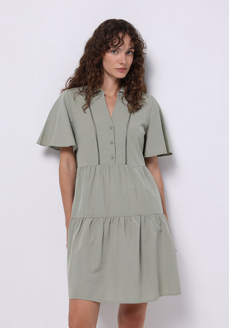 Imagine a Rochie Verde Pentru Femei Regular Fit