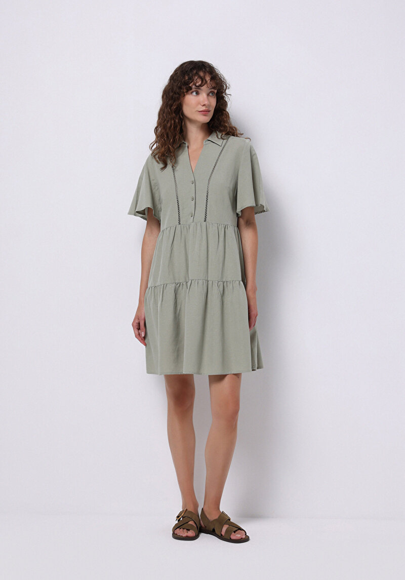 Imagine a Rochie Verde Pentru Femei Regular Fit