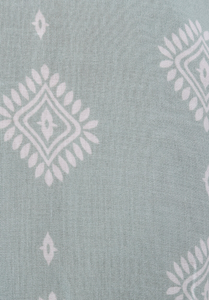 Afișați detalii pentru Slim Fit Cămașă Verde Cu Mânecă Lungă Pentru Femei Cu Decolteu În V İmprimat