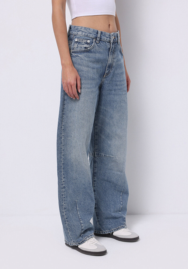 Afișați detalii pentru Blugi Baggy Fit Indigo Pentru Femei