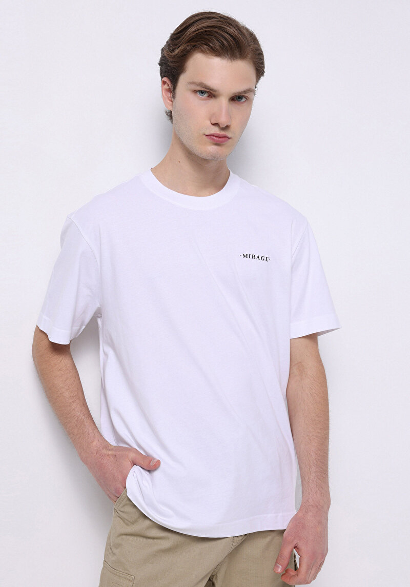 Imagine a Tricou Cu Maneca Scurta De Barbati Alb Comfort Fit Cl1074134