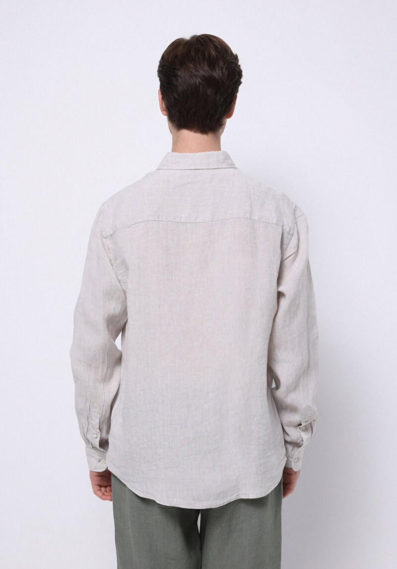 Afișați detalii pentru Camasa Cu Maneca Lunga De Barbati Bej Regular Fit  Cl1074493