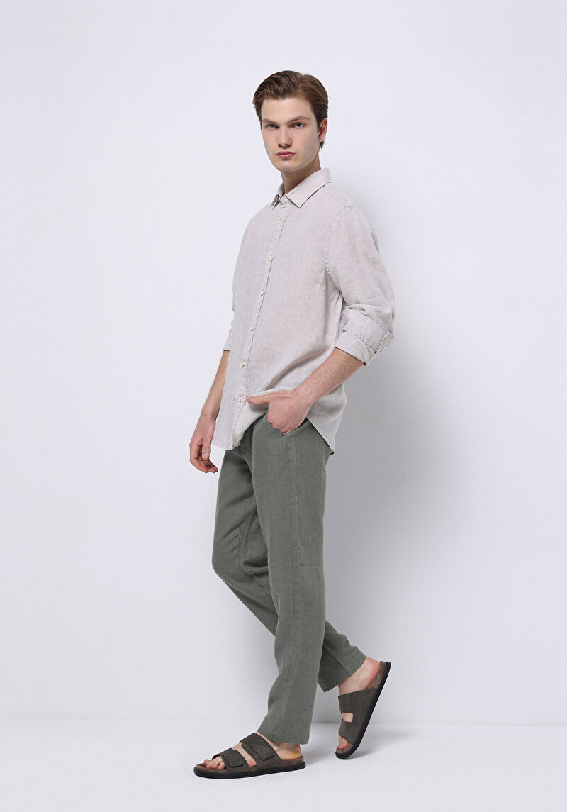 Afișați detalii pentru Camasa Cu Maneca Lunga De Barbati Bej Regular Fit  Cl1074493