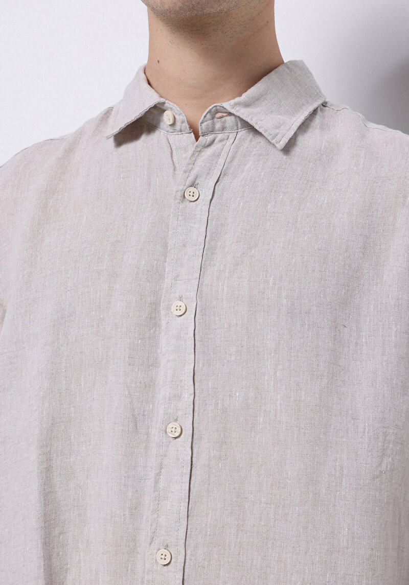 Afișați detalii pentru Camasa Cu Maneca Lunga De Barbati Bej Regular Fit  Cl1074493