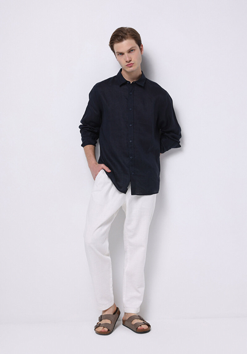 Afișați detalii pentru Camasa Cu Maneca Lunga De Barbati Albastru Marin Regular Fit  Cl1074493