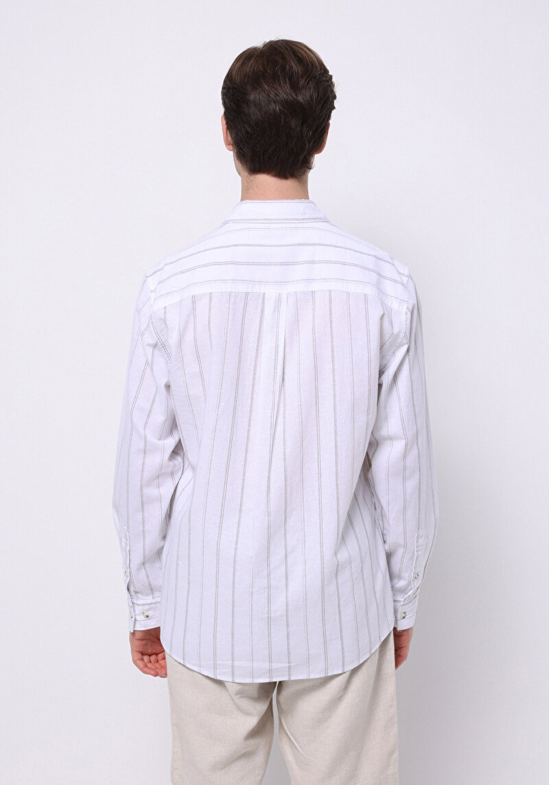 Imagine a Camasa Cu Maneca Lunga De Barbati Alb Regular Fit Cl1074499