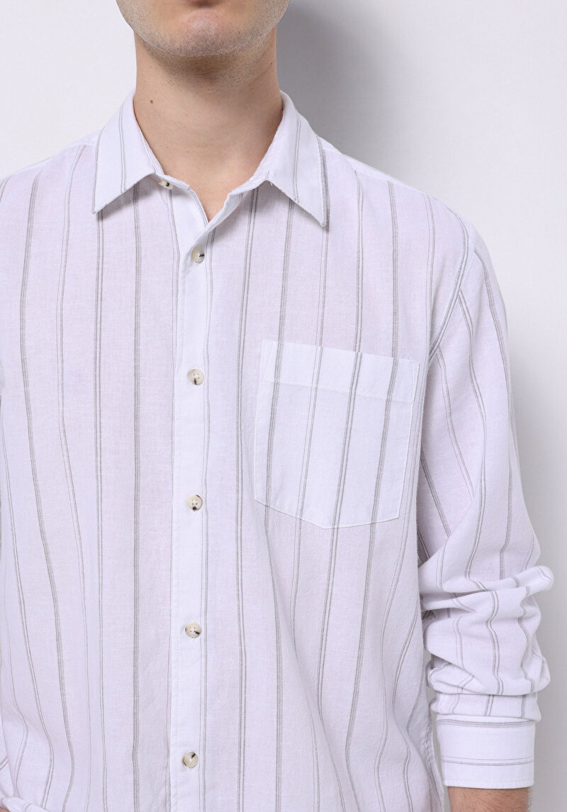 Afișați detalii pentru Camasa Cu Maneca Lunga De Barbati Alb Regular Fit  Cl1074499