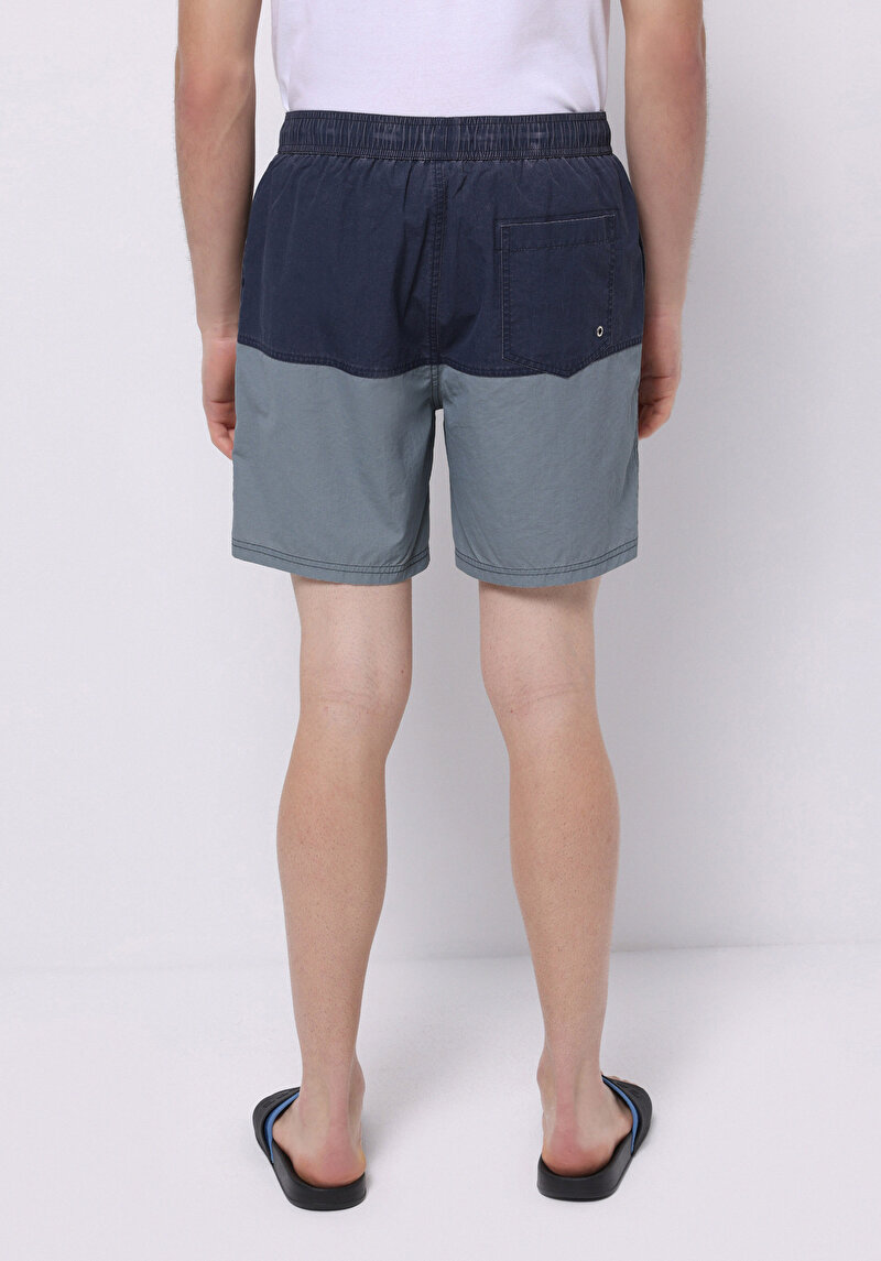 Imagine a Pantaloni Scurți De Baie Albaștri Pentru Bărbați Slim Fit Printed
