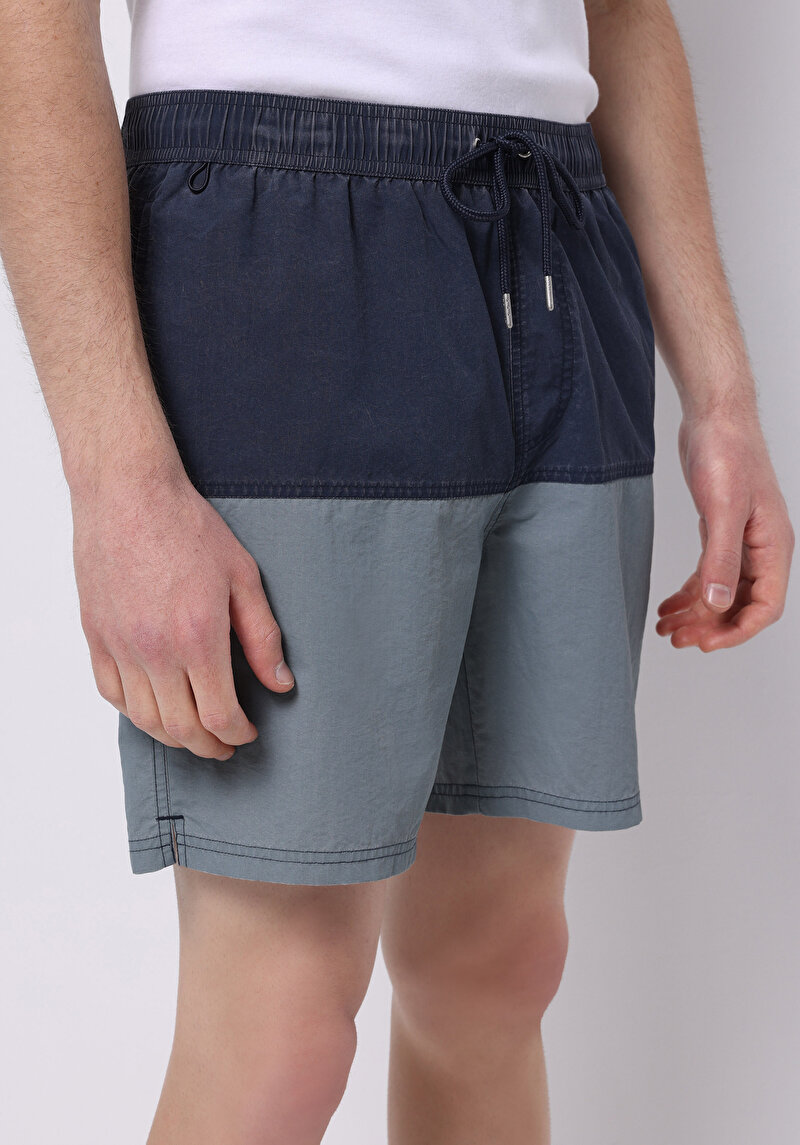 Imagine a Pantaloni Scurți De Baie Albaștri Pentru Bărbați Slim Fit Printed
