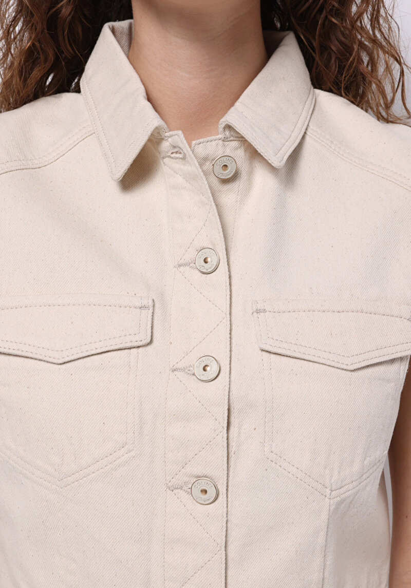 Afișați detalii pentru Vestă Din Denim Pentru Femei Regular Fit