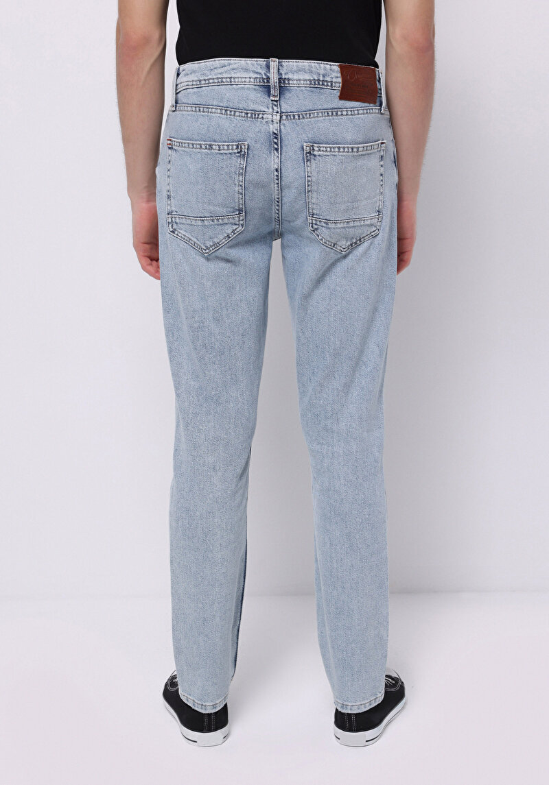 Afișați detalii pentru Blugi İndigo Pentru Bărbați Cu Talie Dreaptă Cu Talie Dreaptă