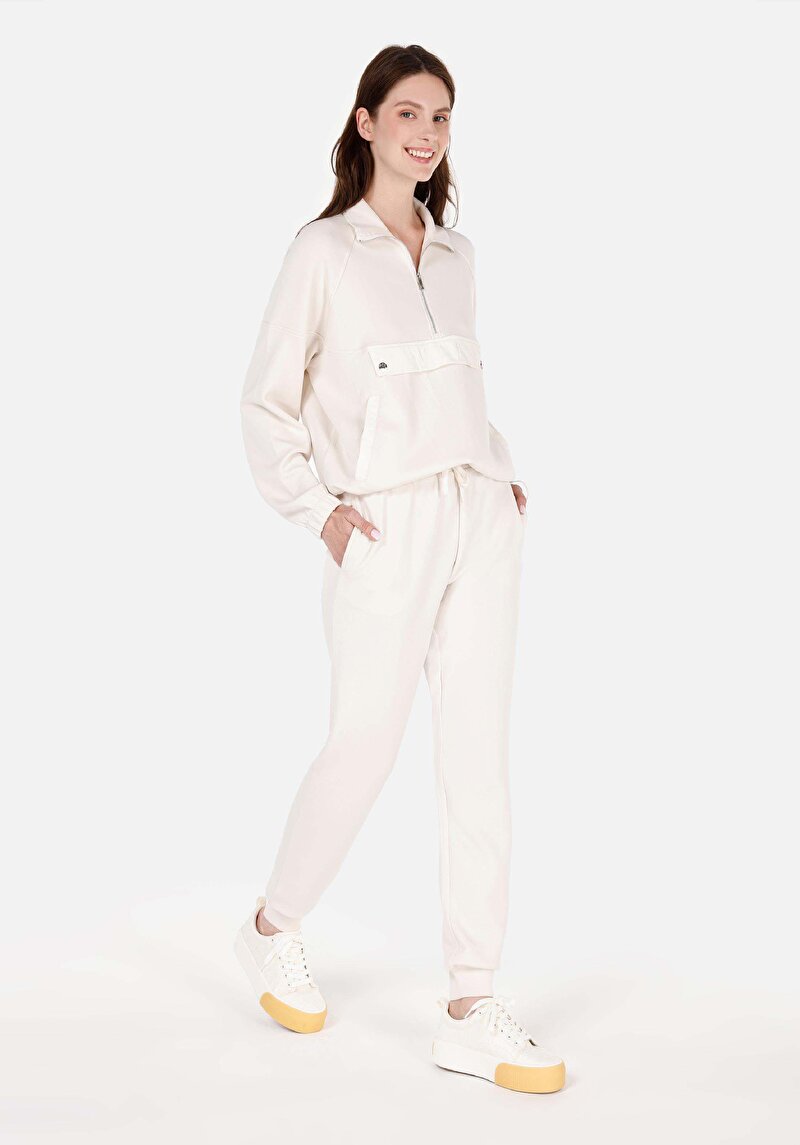 Imagine a Regular Fit Mid Waist Pantaloni De Trening Pentru Femei Ecru