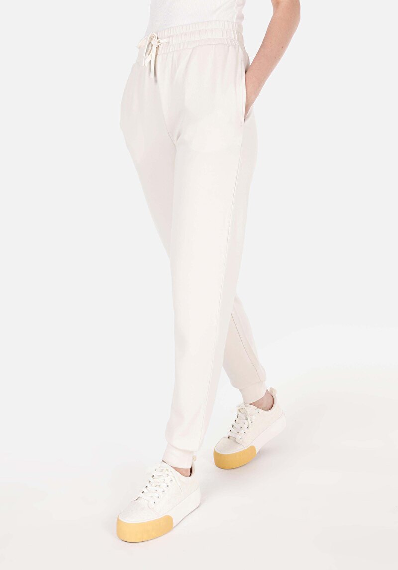 Imagine a Regular Fit Mid Waist Pantaloni De Trening Pentru Femei Ecru