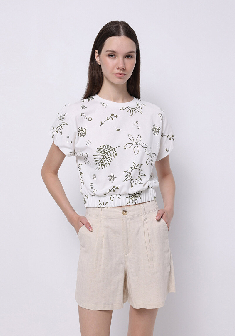 Imagine a Bluza Cu Maneca Scurta De Dama Alb Regular Fit Cl1074584