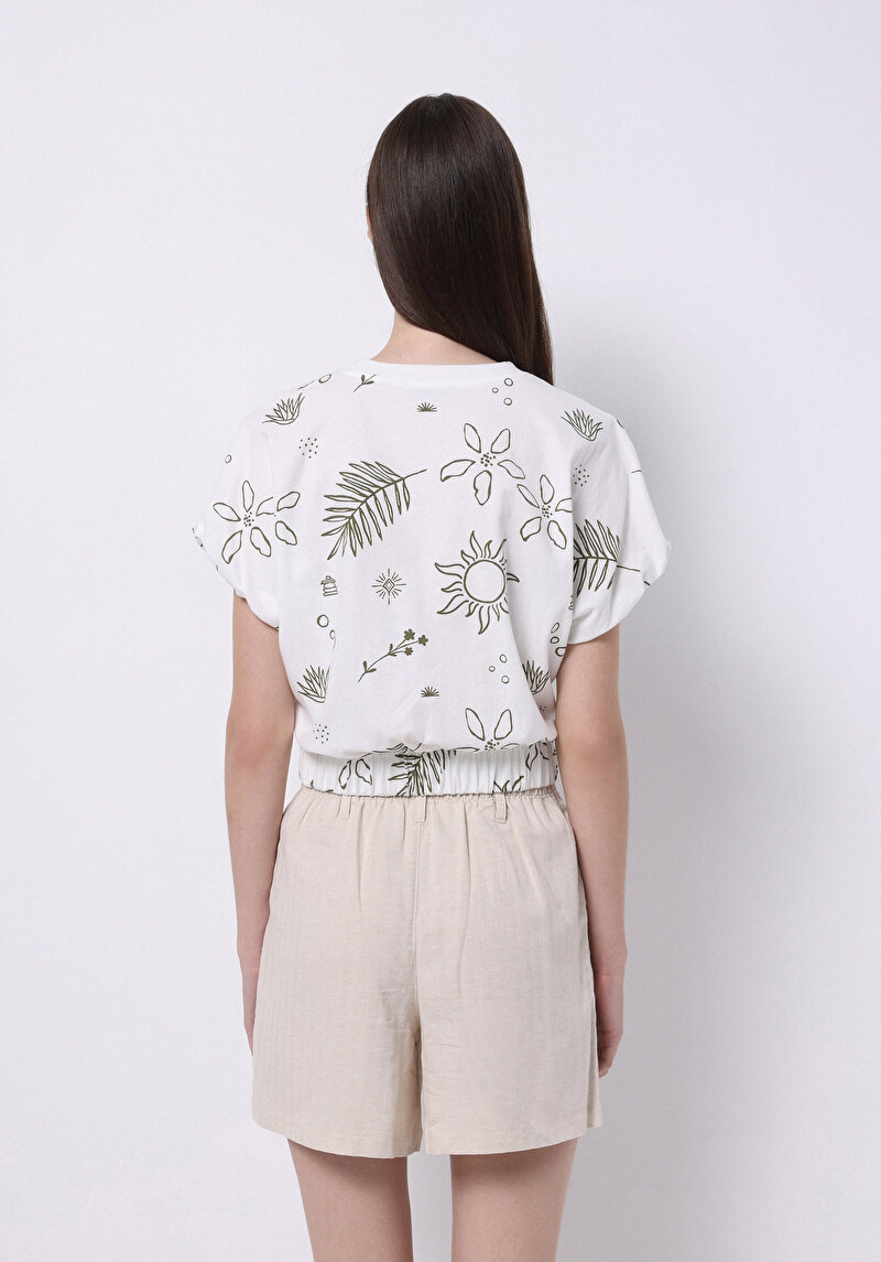 Imagine a Bluza Cu Maneca Scurta De Dama Alb Regular Fit  Cl1074584