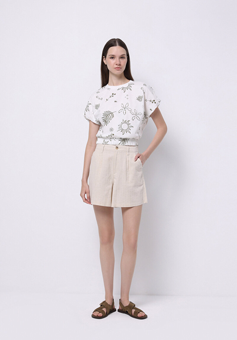 Imagine a Bluza Cu Maneca Scurta De Dama Alb Regular Fit Cl1074584