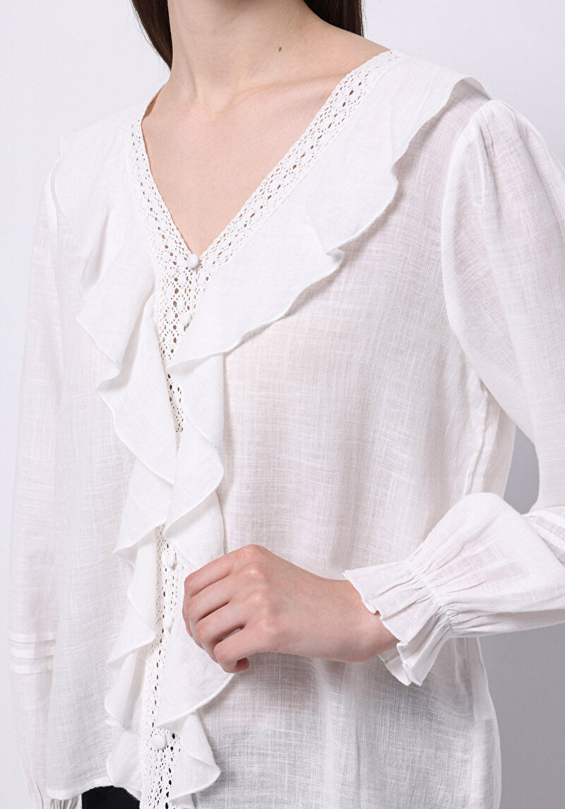 Afișați detalii pentru Cămașă Albă Pentru Femei Regular Fit