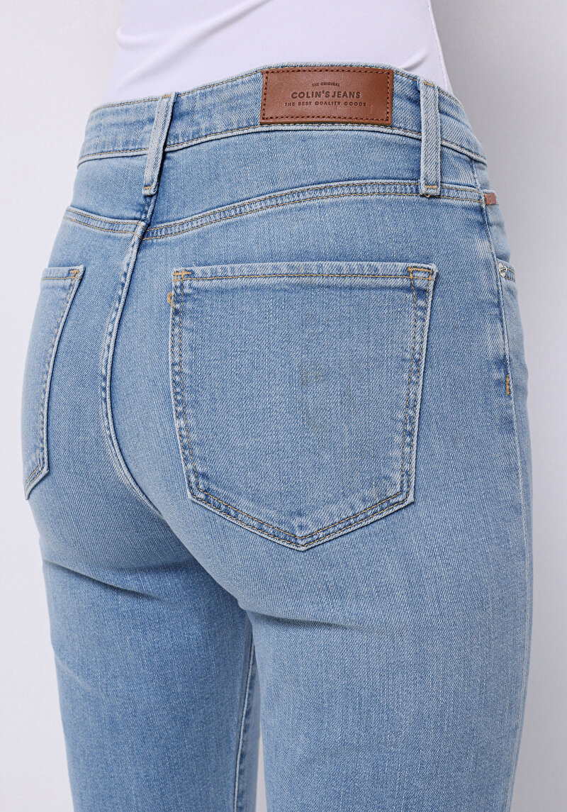 Afișați detalii pentru Regular Fit Mid Waist Bootcut Blugi İndigo Pentru Femei