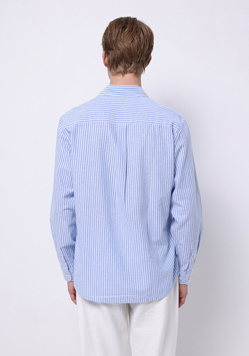 Imagine a Camasa Cu Maneca Lunga De Barbati Albastru Regular Fit Cl1074488