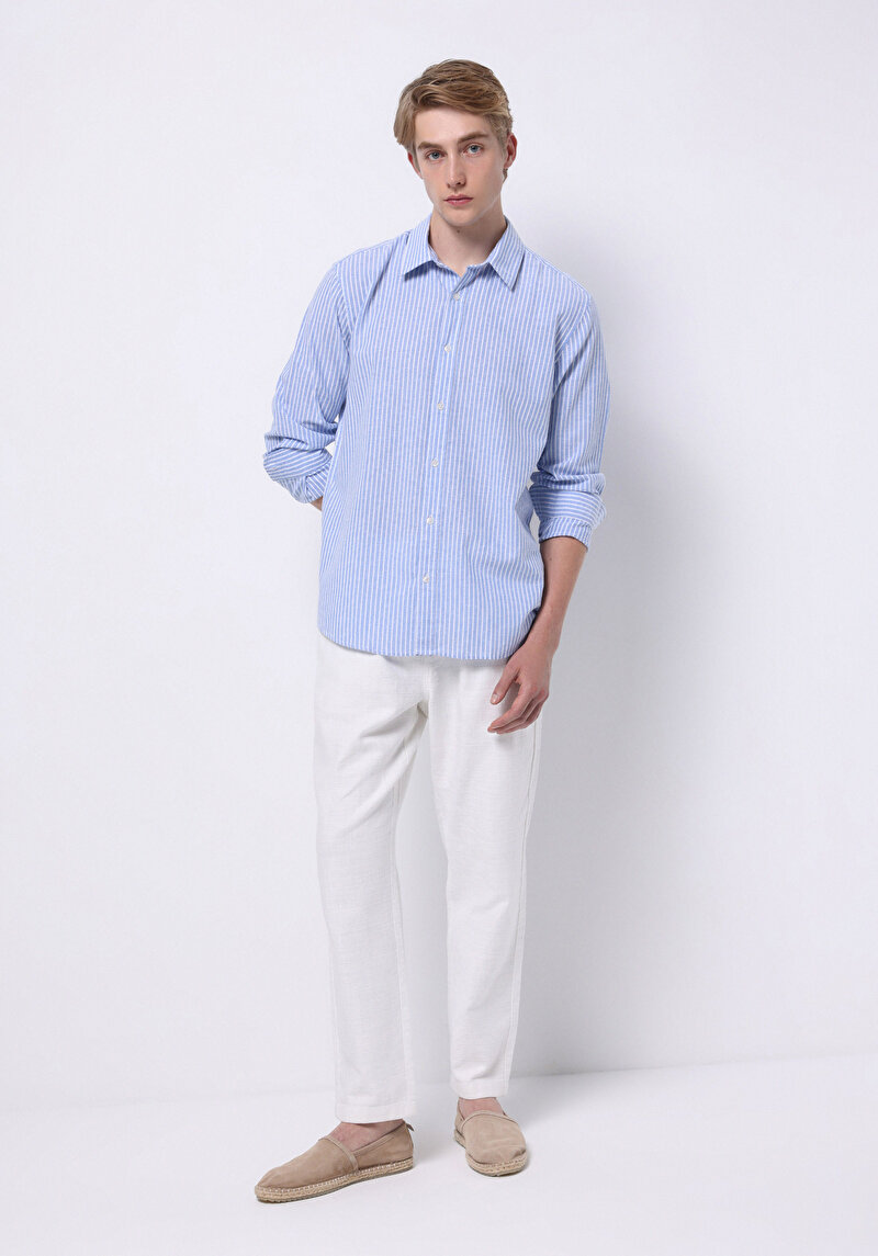 Afișați detalii pentru Camasa Cu Maneca Lunga De Barbati Albastru Regular Fit  Cl1074488