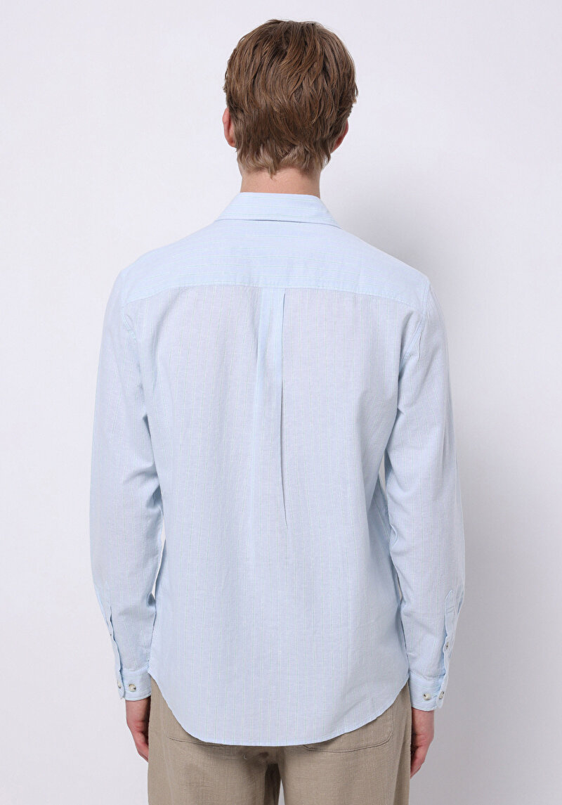 Imagine a Camasa Cu Maneca Lunga De Barbati Albastru Deschis Regular Fit Cl1074501