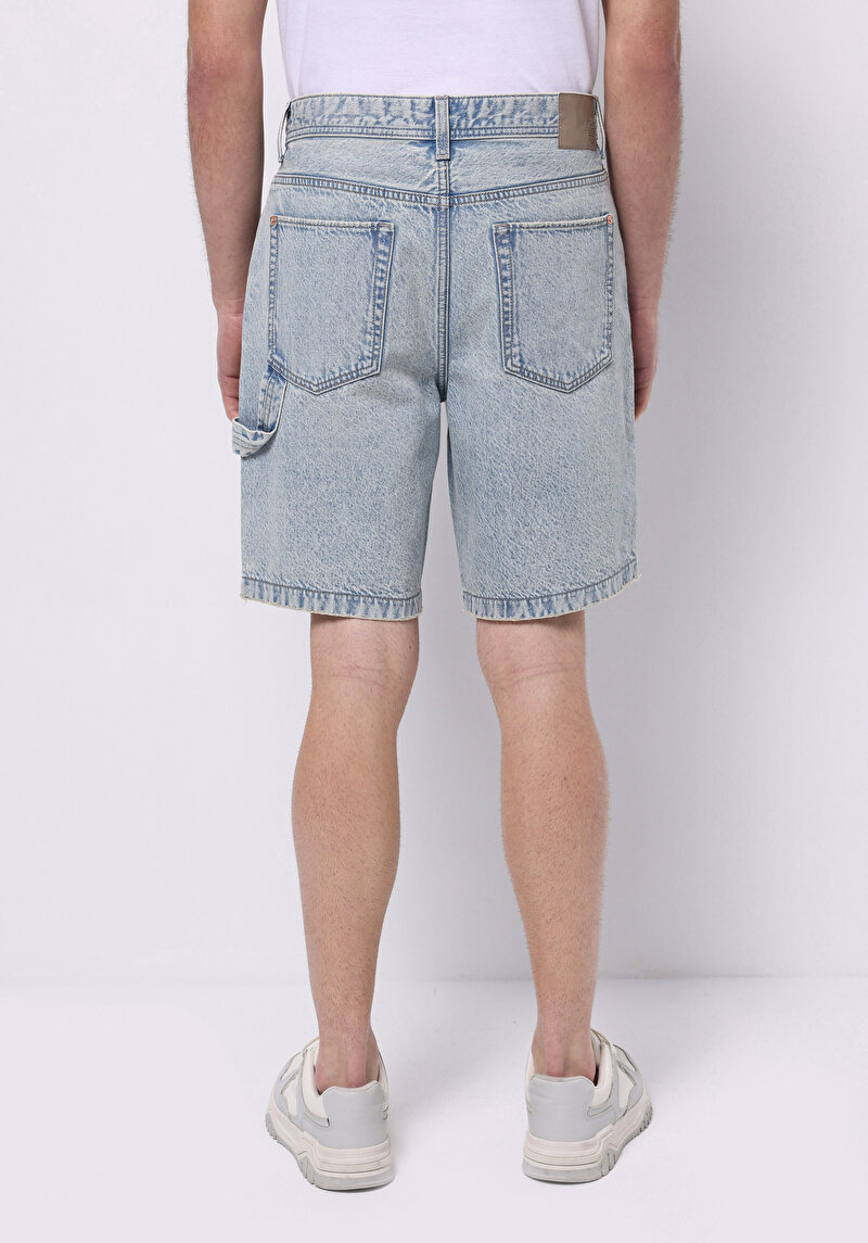 Imagine a Short / Pantaloni Scurti De Barbati Albastru Loose Straight Fit  Cl1074447