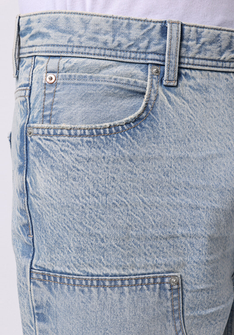 Imagine a Short / Pantaloni Scurti De Barbati Albastru Loose Straight Fit  Cl1074447