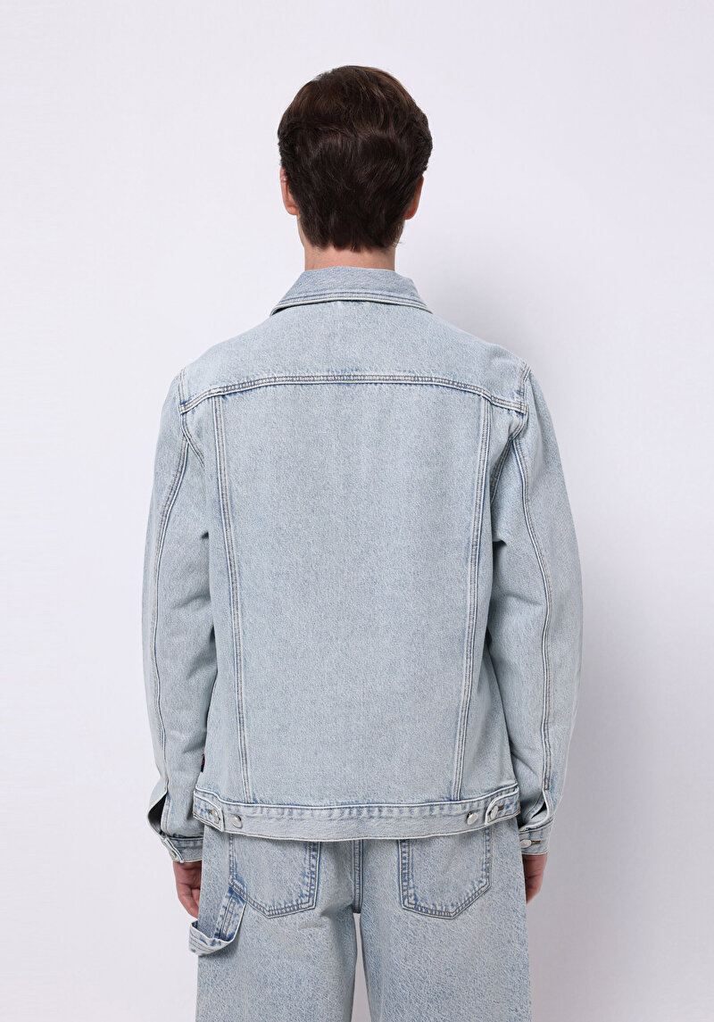 Imagine a Jachetă Albastră Pentru Bărbați Regular Fit Button-Down Unlined Unlined