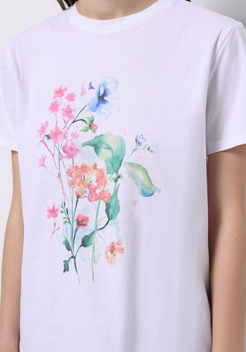 Imagine a Tricou Cu Maneca Scurta De Dama Alb Regular Fit Cl1074309