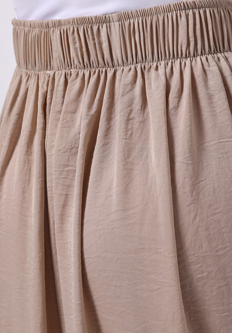 Afișați detalii pentru Regular Fit Talie Înaltă Picior Lat Pantaloni Bej Pentru Femei